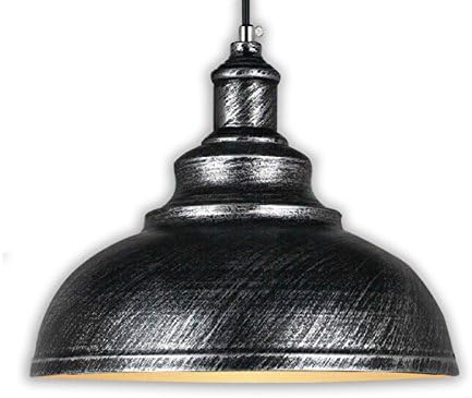 HJHY® Retro chandelier Northern Europe Loft Industrial wind led Bar counter Iron art Lid Restaurant lights E27 Easy to clean ( Color : Silver bronze )