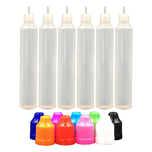 30ml x 5 Pack LDPE Plastikware Leere Squeezable Dropper Liquid Einhorn Stift Flaschen Pipette mit Plastik Abdeckung Stopper Bottles(Flasche + Schwarz Kappe + Spitze) - 5