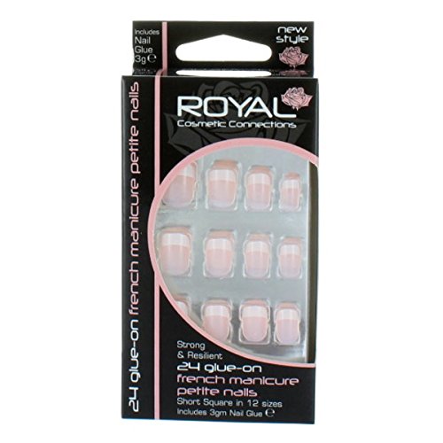 Royal French Manicure Petite Nägel Tipps mit Kleber
