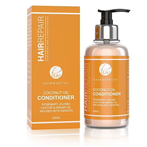 Hairworthy Hairrepair Kokosnussöl-Conditioner - ROSMARY, JOJOBA, CASTOR & ARGANÖL. MIT KERATIN INFUSIERT.