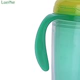luerme 230 ml Süße Babys Kids Kinder Double Layer hitzebeständig Trinkbecher Stroh Trinken Flasche mit Griffen - 5