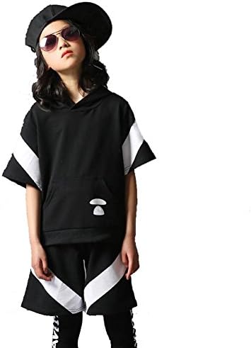 Wgwioo Hip Hop Jazz Dance Costumes Children Cotton Teen Boys Girls Wear Kids Stage Youth School Play Party Chorus Cheerleading Team Sports , Girl , 130Cm