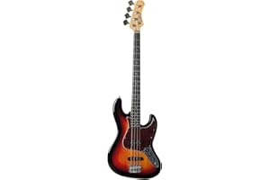 EKO VJB-200 SUNBURST - Basse électrique avec manche en érable de type Bolt on et corps en tilleul, couleur Sunburst