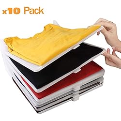 KOARBI Organisateur Tee Shirt, Rangement de vêtements, Placard, armoires. Résistant, Recyclable. Anti-humidité, Anti-Rides. Organiseur t-Shirts, Chemise, commodes, étagères, Placard. 10 Pack