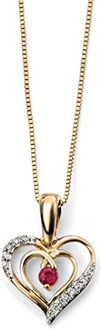 TJH Collection 9ct Gold Diamond Ruby Open Heart Pendant GP924R