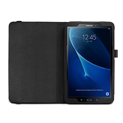 Samsung Galaxy Tab A 10.1 Hülle Case, Infiland Slim Fit Folio PU-lederne dünne Kunstleder Schutzhülle Cover Tasche für Samsung Galaxy Tab A 10.1 Zoll Wi-Fi/ LTE (2016) SM-T580N/SM-T585N Tablet-PC(mit Auto Schlaf / Wach Funktion)(Schwarz) - 5