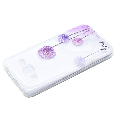 Funda Samsung Galaxy J3 2016 SM-J320F Carcasa Protectora OuDu Funda para Samsung Galaxy J3 2016 SM-J320F Caso Silicona TPU Funda Suave Soft Silicone Case Cover Bumper Funda Ultra Delgado Carcasa Flexible Ligero Caja Anti Rasgu  os Casco Anti Choque - Diente de Le  n P  rpura