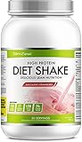 Meal Replacement Shakes | Diet Whey Protein | Weight Control Shake For Men & Women | Low Carbs | Deliciously Smooth Strawberry Flavour | UK Made Premium Shakes | Quick, Easy & Filling