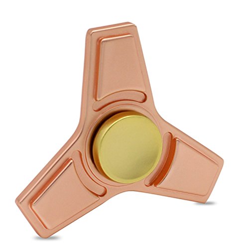 KONKY Finger Hand Spinner Legierung Fidget Fokus Spielzeug mit glatten Oberfläche Finish, Stress Reducer für Angst Relief, ADD, ADHD und Finger Training, Rosa