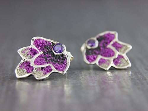 Earrings Violet Silver Charoit Purple Amethyst