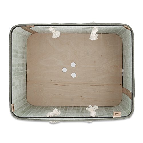 Relaxdays Wäschekorb Bambus H x B x T: ca. 65,5 x 43,5 x 33,5 cm faltbare Wäschetruhe rechteckig mit einem Fassungsvolumen von 83 L mit Wäschesack aus Baumwolle zum Herausnehmen als Wäschepuff, grün - 4