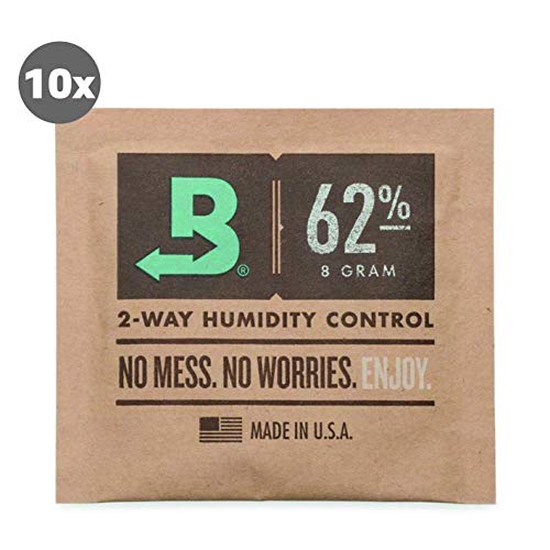 Boveda Humidipak Lot de 10 cahiers de Humidipak 62% 2-Way avec Housse Jointh, 8 g