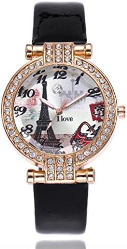 2018 New Women Fashion Wrist Watches, GreatestPAK Leather Band Analog Quartz Round Watches (Black)