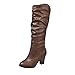 Produktbild Stiefel Damen Boots Leder Boots Frauen Winter Plüsch Stiefel High Heel Combat Boots Wild Outdoor Freizeitschuhe Party Mittel Stiefeletten ABsoar