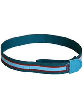 Ed&Kids Kindergürtel ohne Schnalle | Streifen petrol | elastisch | größenverstellbar | Made in Germany