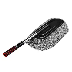 DS Enterprise | Removable Telescopic Car Wax Drag Nano Fiber Car Duster, Wash Brush Exterior Interior Cleaning Kit