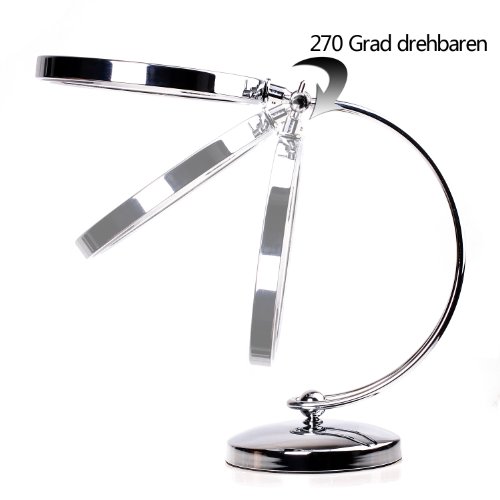 HIMRY Standspiegel 10x Vergrößerung, 8 inch, C-förmiges Design, Kosmetikspiegel 360° drehbar. Verchromten Schminkspiegel Rasierspiegel Badzimmerspiegel, Zweiseitig: Normal+ 10fach Vergrößerung, KXD3110-10x - 3