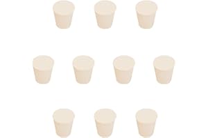 stonylab Bouchons en Caoutchouc, 10 Paquets 4# - 19mm x 26mm x 29mm - Blanc Joint Fuselé de Lab, Convient à tous les flacons Erlenmeyer stonylab