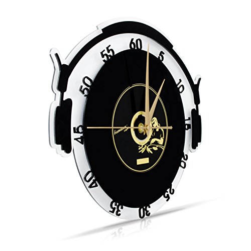 VENKON – Design Wanduhr mit Quarzuhrwerk – Modell „DJ at Work“ – ca. 27 x 31 cm - 4
