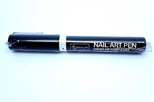 Eline New Design Nail Art Pen - Shake, Pump + Create Water Base Gel, DIY Professional Polish Decorating, Painting, 16 Colors to Choose: Black, White + 14 (White-01;)