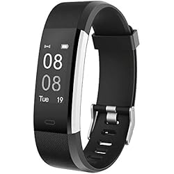 YAMAY Pulsera Actividad con Pulsómetro Mujer Hombre, Monitor de Actividad Deportiva, Ritmo Cardíaco, Impermeable IP67, Reloj Fitness, smartwatch con Podómetro, Color Negro