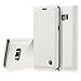Produktbild Samsung Galaxy S8 Hülle,Handytasche in Farbe Weiß,Leweiany Premium Handy Schutzhülle Samsung Galaxy S8 aus Echt Leder Hülle Lederhülle Handyhülle Wallet Tasche Klapphülle im Bookstyle Stand Ständer Case Card Slot Ledertasche in Gute Qualität Folio Flip Brieftasche Hülle mit Kartenfächer und Bargeld Unsichtbarem Magnetverschluss in Weiß Standfunktion Extra Dünn Luxus Tasche Etui für Samsung Galaxy S8