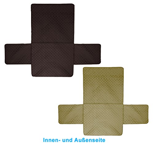 Wasserdicht Sofabezug Doppelseitig 2 sitzer Sofa Matte für Hunde/ Katzen 167cm*112cm (milchig / beige) - 3