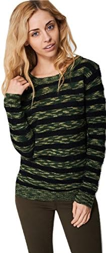 Love That Outfit Womens Multi Army Stripe Mohair And Knit Jumper (Ladies) - Size 18