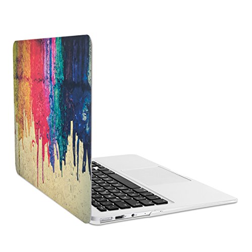 kwmobile Hardcase Laptop Hülle für Apple MacBook Air 13" (ab Mitte 2011) - Regenbogen laufende Farbe Design Mehrfarbig Rot Beige dünne gummierte Schutzhülle Cover Case Tasche