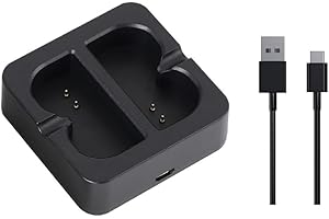 YUWING Ring battery charger, compatible with ring doorbell 2/3/3Plus/4, ring spotlight camera/solar floodlight, ring endoscope camera, and Stick Up camera solar cells [dual port]