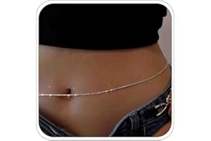 ATENTUYI Boho Catena Scintillante In Vita Catena D'argento Pancia Sottile Catena Vita Cintura Minimalista Corpo Catena Estate Spiaggia Semplice Vita Gioielli Per Le Donne E Le Ragazze Sexy Bikini Accessori