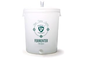 Triple J Home Brew 30L Food Grade Plastic Fermenter Barrel with Accessories (Lid with Hole + airlock, Quantity 1)