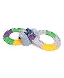 Max Trax Medieval Town Track Set with Motorised Car, Multi Color (100 Pieces)