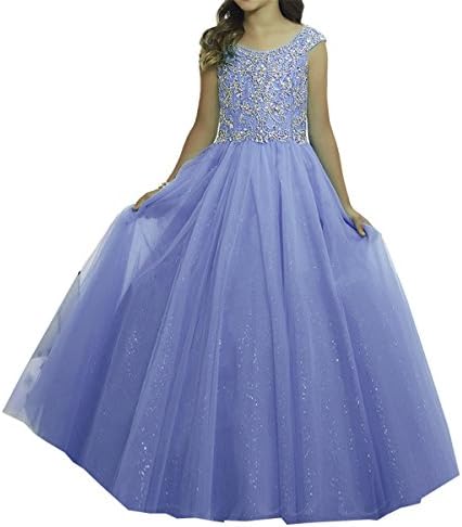 TuanYuan Little Girls 2018 Sequins Party Gowns Beaded Pageant Dresses 10 US Lilac