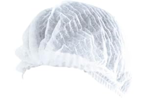 MEDIKA69- charlotte cheveux CLIP accordeon, jetable blanc, charlotte alimentaire 1000 pcs (10 sachets), 52 cm charlottes jetables cheveuxs pour la cuisine ou le dentiste, (100, blanc)