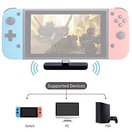 Gulikit NS07 Route Air Bluetooth Adapter Audio USB Transmitter mit aptX Low Latency für Nintendo Switch,Switch Lite,PS4,PC Airpods Bluetooth Kopfhörer Ohrhörer Lautsprecher (Schwarz)