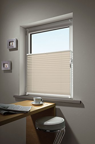 mydeco® 60×130 cm [BxH] in creme – Plissee Jalousie ohne bohren, Rollo für innen incl. Klemmträger (Klemmfix) – Sonnenschutz, Sichtschutz für Fenster - 3
