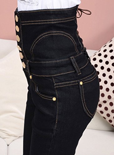 iRachel Damen High Waist Jeanshose Damen Röhrenjeans Hochbund Jeggings Skinny Hose - 6