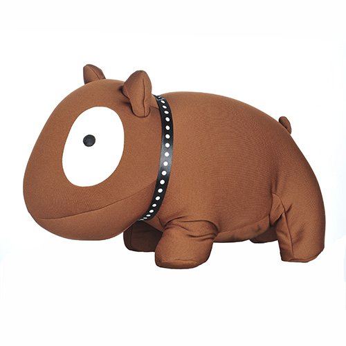 Knautschkissen Kuschelkissen mit Mikroperlen Bulldogge farbig braun - 2