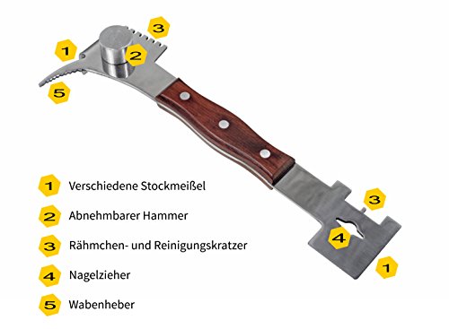 Imkado Hobbyimker Einsteigerset (Smoker, Stockmeißel, Bienenbesen, Multifunktionswerkzeug, Rauchstoff und Anzünder) - 7
