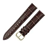 RECHERE Armbanduhr aus braun Alligator Grain Leder mit Goldener Dornschließe 17mm