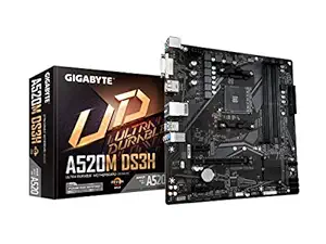 Gigabyte A520M DS3H (AMD Ryzen AM4/MicroATX/5+3 Phases Digital PWM/Gaming GbE LAN/NVMe PCIe 3.0 x4 M.2/3 Display Interfaces/Q-Flash Plus/RGB Fusion 2.0/Motherboard)