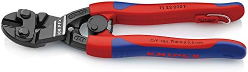 Knipex CoBolt® Compact Bolt Cutter black atramentized, with slim multi-component grips, with integrated tether attachment point for a tool tether 200 mm (self-service card/blister) 71 22 200 T BK