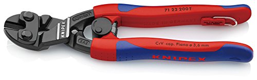 Knipex CoBolt® Compact Bolt Cutter black atramentized, with slim multi-component grips, with integrated tether attachment point for a tool tether 200 mm (self-service card/blister) 71 22 200 T BK