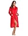 Produktbild ADOME Damen Bademantel Saunamantel Flauschig Coral Fleece Rot M