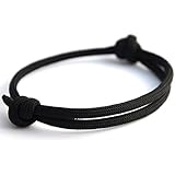 KOMIMAR Surfer Armband SIMPLY BLACK - cool lässiger Surf Style - Freundschaftsarmband - Snowboarder - Skater - Segeln - Valentinstag - Geschenkidee - Handgemacht - Yachting