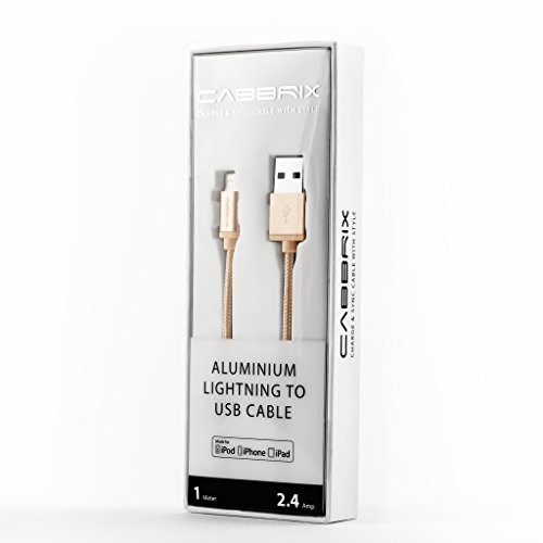 USB Kabel mit Lightning Stecker (Apple zertifiziert) Lade- und Datenkabel für iPhone 5 5C 6S 7 Plus SE iPad mini 3 4 Pro Air 2 – 1,8 m von CABBRIX (gold) - 3