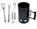 Produktbild Grill-SET XXL Anzündkamin + 3tlg. Grillbesteck Grillzange Grillgabel Grillwender