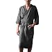 Produktbild Leinen Pyjama für Herren/Skxinn Männer Nachtwäsche Bademantel Lange Große Größen Kimono Robe Solide Lose Sommer Retro Startseite Kleidung,Herrenkleidung M-4XL Reduziert(Grau,XX-Large)