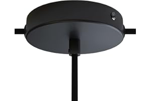 creative cables Kit rosetón cilíndrico de Metal 1 Agujero Central y Dos Laterales - Cilíndrico, Negro